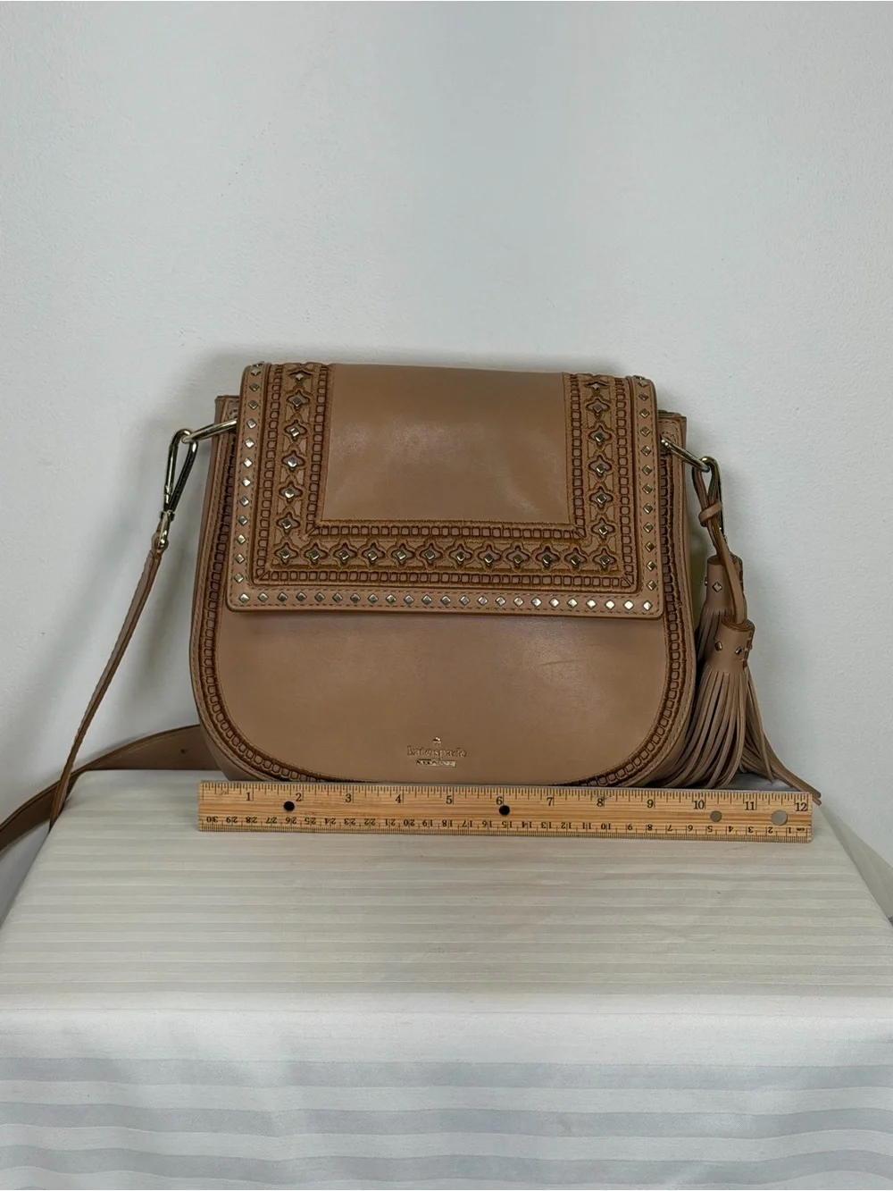 Kate Spade New York Basset Lane ‘Emaline’ Tan Leather Crossbody/Shoulder Bag